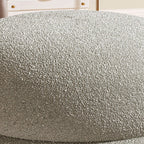 Contemporary Multi-Level Round Sherpa Fabric Stool with Plywood Frame – Low-Profile Living Room Accent