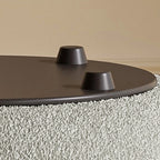 Contemporary Multi-Level Round Sherpa Fabric Stool with Plywood Frame – Low-Profile Living Room Accent