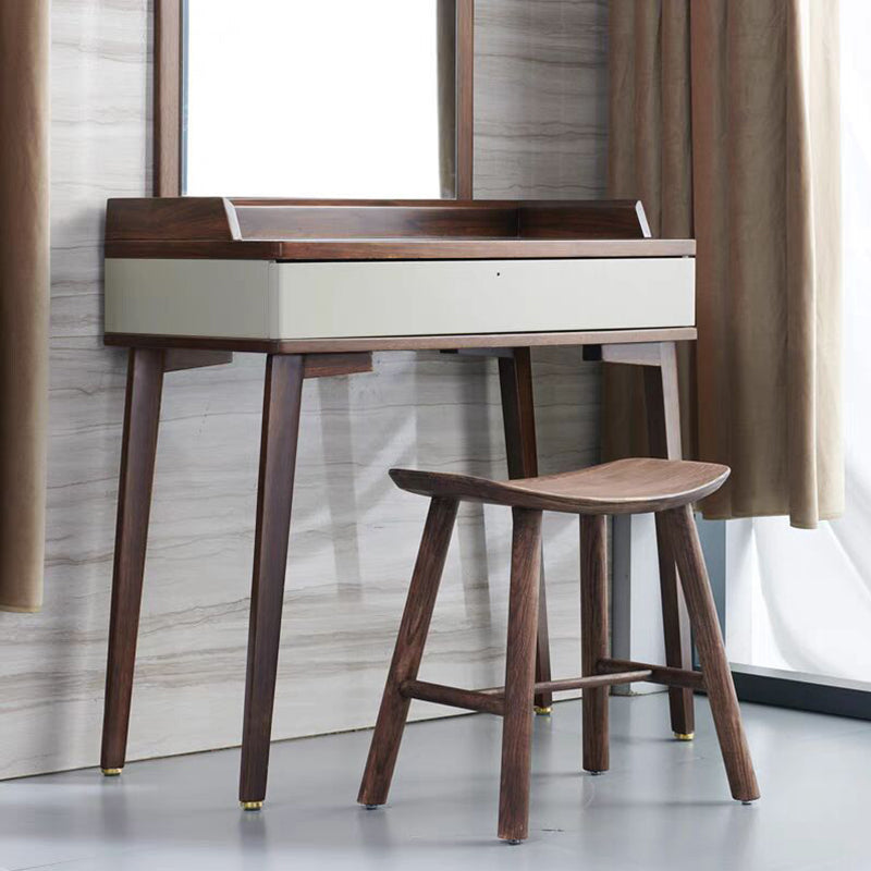 Modern Scandinavian Rectangular Ash Wood Low Stool for Living Room
