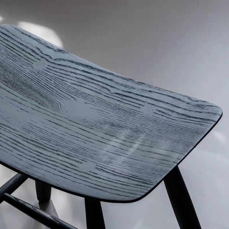 Taburete bajo rectangular moderno escandinavo de madera de fresno para salón