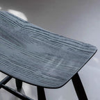 Taburete bajo rectangular moderno escandinavo de madera de fresno para salón