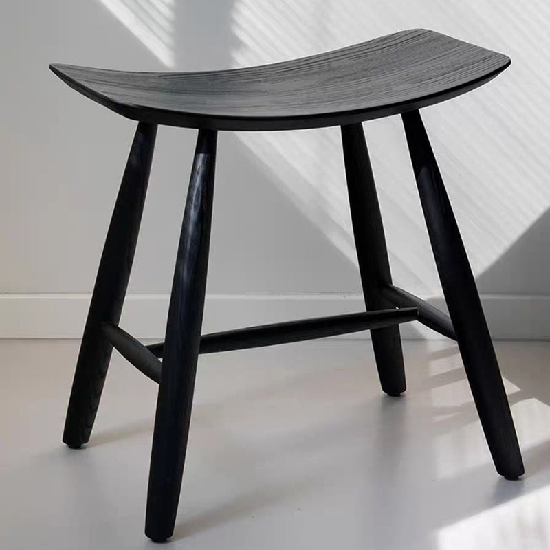 Taburete bajo rectangular moderno escandinavo de madera de fresno para salón