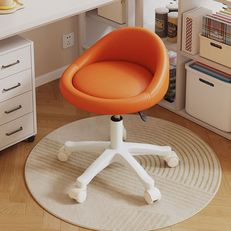 Contemporary Scandinavian Round Microfiber Leather PP Movable Height-Adjustable Vanity Stool For Bedroom