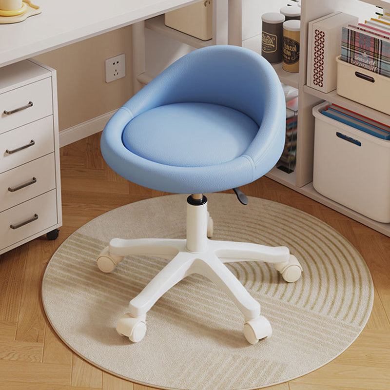 Contemporary Scandinavian Round Microfiber Leather PP Movable Height-Adjustable Vanity Stool For Bedroom