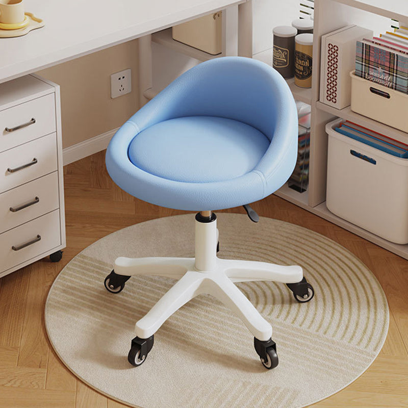Contemporary Scandinavian Round Microfiber Leather PP Movable Height-Adjustable Vanity Stool For Bedroom
