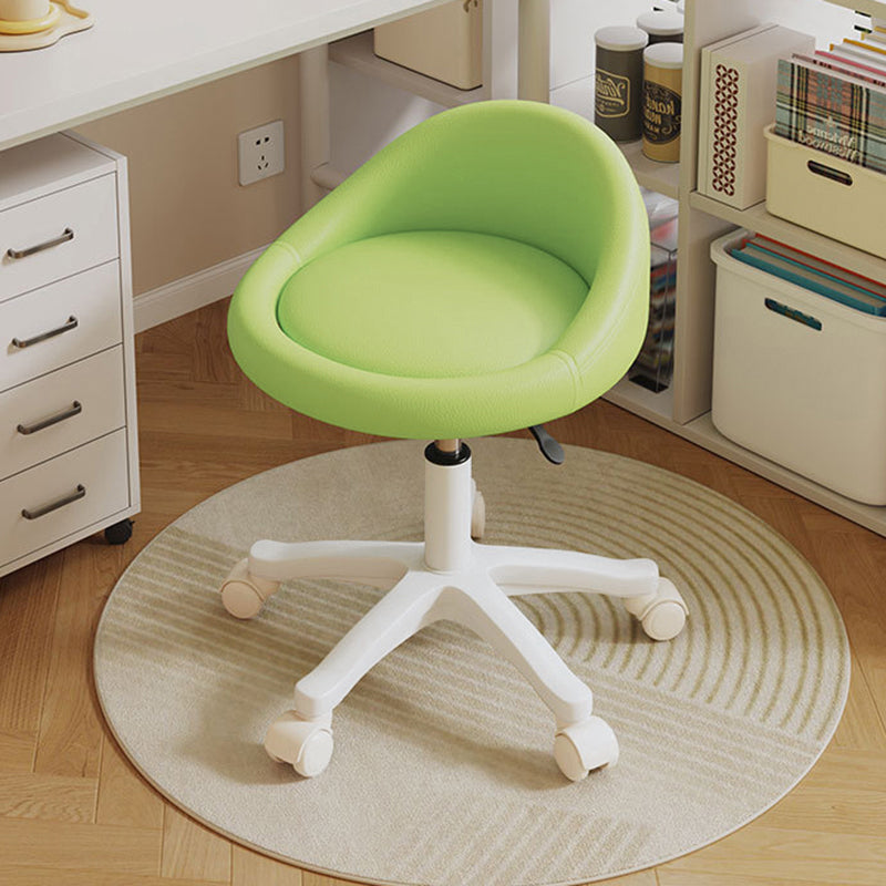 Contemporary Scandinavian Round Microfiber Leather PP Movable Height-Adjustable Vanity Stool For Bedroom