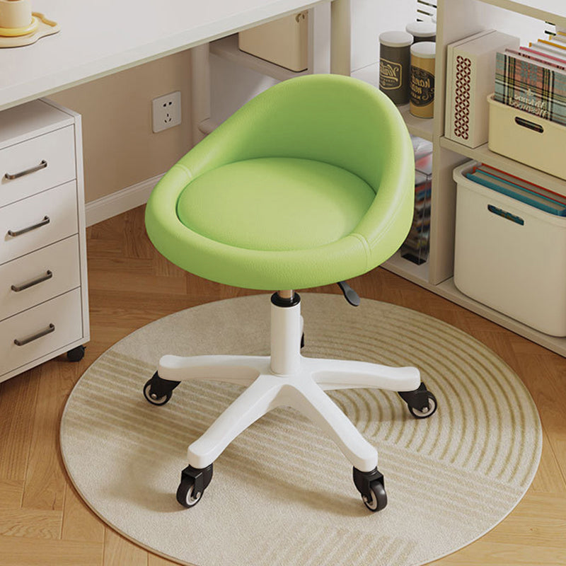 Contemporary Scandinavian Round Microfiber Leather PP Movable Height-Adjustable Vanity Stool For Bedroom