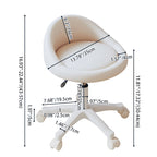 Contemporary Scandinavian Round Microfiber Leather PP Movable Height-Adjustable Vanity Stool For Bedroom