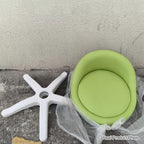Contemporary Scandinavian Round Microfiber Leather PP Movable Height-Adjustable Vanity Stool For Bedroom