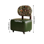 Modern Minimalist Rectangular Low Stool with Movable Backrest – Faux Oil-Waxed Leather, Plywood & Foam Upholstery for Living Room