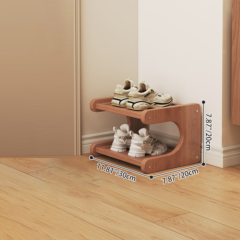 Modern Minimalist Rectangular Bamboo Medium Density Fiberboard Shoe Storage 2/3/4/5-Tier For Living Room