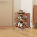 Modern Minimalist Rectangular Bamboo Medium Density Fiberboard Shoe Storage 2/3/4/5-Tier For Living Room