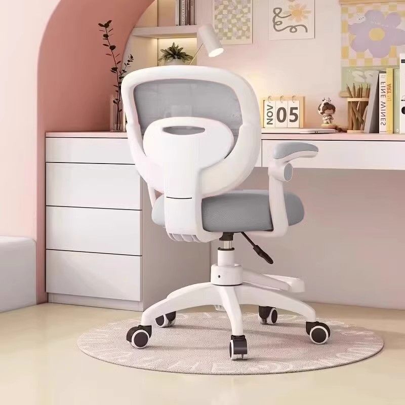 Modern Minimalist Kids Fabric Nylon Plastic Stainless Steel Mid-Back Height Adjustable Desk Chair Backrest Armrest Footrest For Home Office