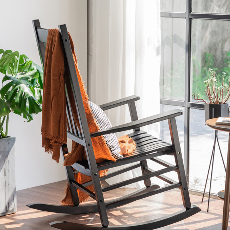 Mecedora curva de madera de álamo, elegante, moderna y minimalista, con respaldo y reposabrazos ergonómicos para sala de estar