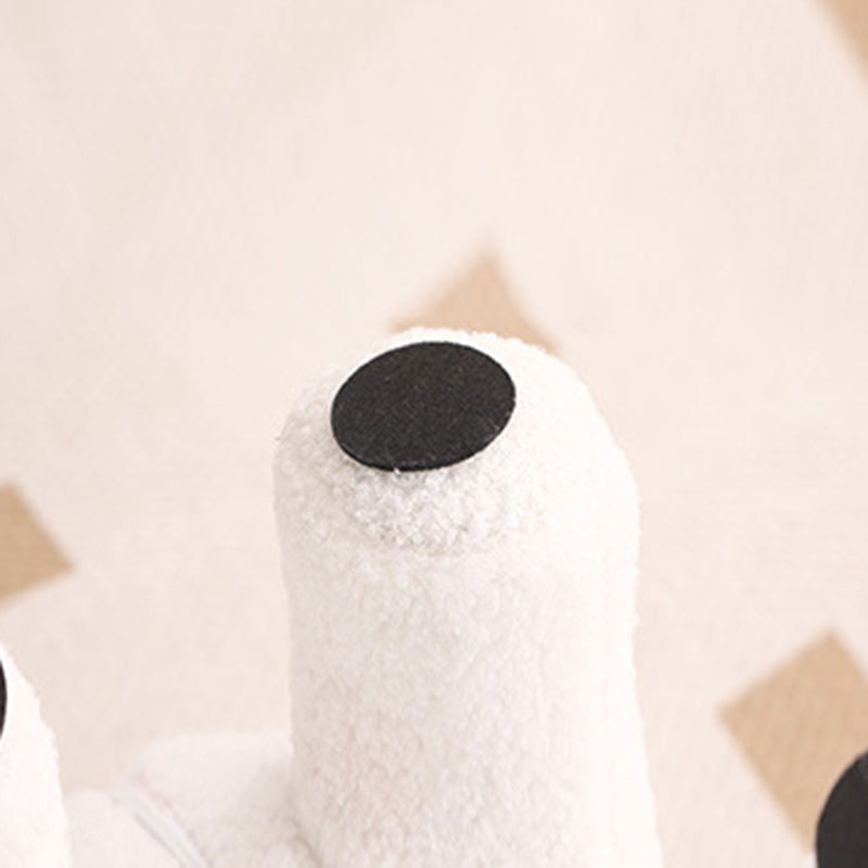 Bear-Shaped Kids Stool – Teddy Fleece Upholstery, Pine Wood & Plywood Board, Backless & Armless Contemporary Living Room Accent