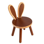 Contemporary Rabbit-Shaped Kids Stool in Rubberwood — Low, Armless Design for Living Room