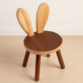 Contemporary Rabbit-Shaped Kids Stool in Rubberwood — Low, Armless Design for Living Room