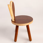 Contemporary Rabbit-Shaped Kids Stool in Rubberwood — Low, Armless Design for Living Room