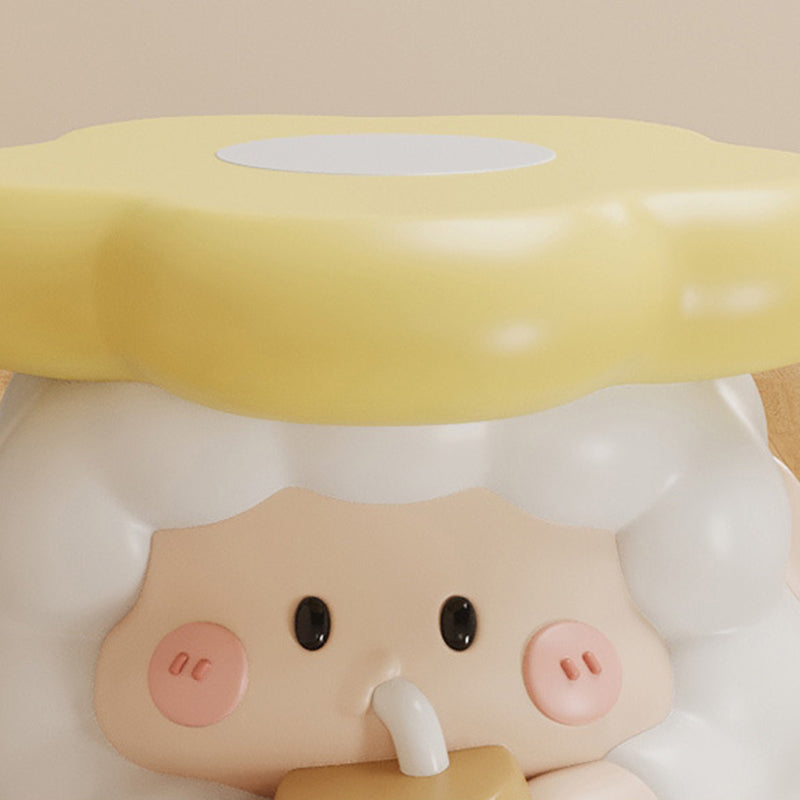 Contemporary Kids' Resin Sheep-Shaped Low Stool – Adorable Seat for Entryway, Living Room & Bedroom