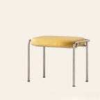 Contemporary Nordic Low Stool — Velvet-Cotton-Linen Upholstery, Square & Rectangular, Stainless Steel Frame, Solid Wood & Plywood Base for Living Room