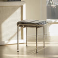 Contemporary Nordic Low Stool — Velvet-Cotton-Linen Upholstery, Square & Rectangular, Stainless Steel Frame, Solid Wood & Plywood Base for Living Room