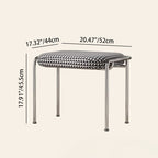 Contemporary Nordic Low Stool — Velvet-Cotton-Linen Upholstery, Square & Rectangular, Stainless Steel Frame, Solid Wood & Plywood Base for Living Room