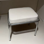 Contemporary Nordic Low Stool — Velvet-Cotton-Linen Upholstery, Square & Rectangular, Stainless Steel Frame, Solid Wood & Plywood Base for Living Room