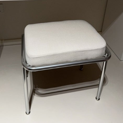 Contemporary Nordic Low Stool — Velvet-Cotton-Linen Upholstery, Square & Rectangular, Stainless Steel Frame, Solid Wood & Plywood Base for Living Room