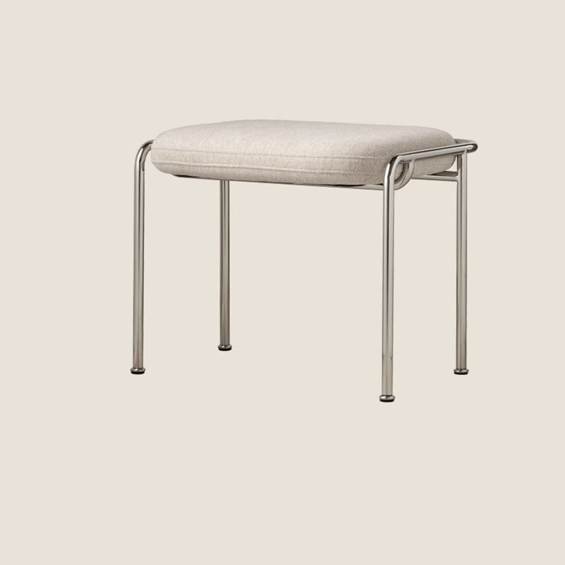 Contemporary Nordic Low Stool — Velvet-Cotton-Linen Upholstery, Square & Rectangular, Stainless Steel Frame, Solid Wood & Plywood Base for Living Room