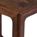 Taburete bajo de madera maciza china tradicional – Acento cuadrado y rectangular para sala de estar