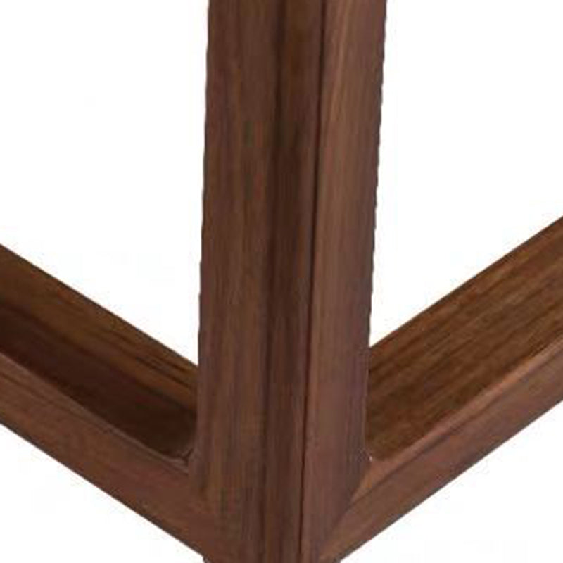 Taburete bajo de madera maciza china tradicional – Acento cuadrado y rectangular para sala de estar