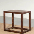 Taburete bajo de madera maciza china tradicional – Acento cuadrado y rectangular para sala de estar