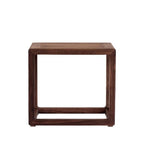 Taburete bajo de madera maciza china tradicional – Acento cuadrado y rectangular para sala de estar