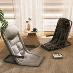 Sleek Modern Minimalist Foldable Recliner Chair with Iron Frame, Cotton-Linen Blend Fabric and Polyester Fiber Padding, Backrest & Armrests for Living Room