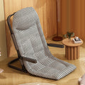Sleek Modern Minimalist Foldable Recliner Chair with Iron Frame, Cotton-Linen Blend Fabric and Polyester Fiber Padding, Backrest & Armrests for Living Room
