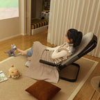 Sleek Modern Minimalist Foldable Recliner Chair with Iron Frame, Cotton-Linen Blend Fabric and Polyester Fiber Padding, Backrest & Armrests for Living Room