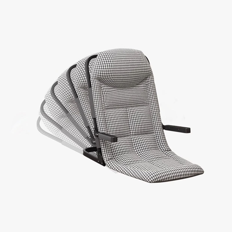 Sleek Modern Minimalist Foldable Recliner Chair with Iron Frame, Cotton-Linen Blend Fabric and Polyester Fiber Padding, Backrest & Armrests for Living Room