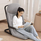 Sleek Modern Minimalist Foldable Recliner Chair with Iron Frame, Cotton-Linen Blend Fabric and Polyester Fiber Padding, Backrest & Armrests for Living Room