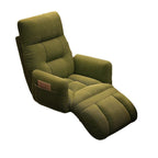 Modern Minimalist Corduroy Fabric Recliner with Iron Frame – Square/Rectangular Backrest and Armrests for Living Room