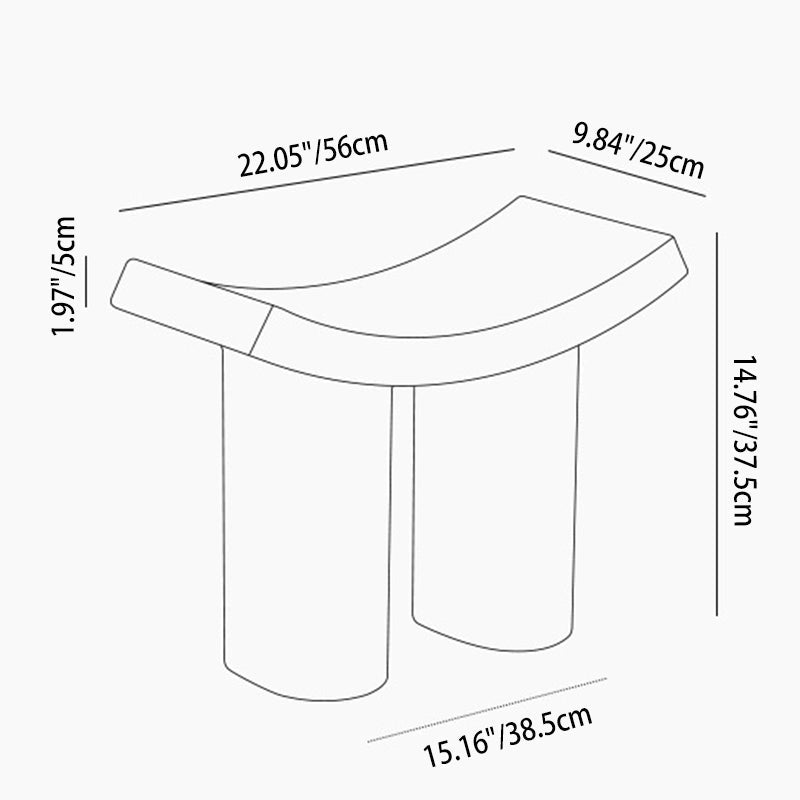 Taburete de Plástico Rectangular Nórdico Moderno — Asiento de Perfil Bajo para la Sala de Estar