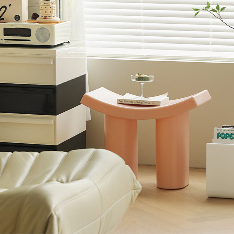 Taburete de Plástico Rectangular Nórdico Moderno — Asiento de Perfil Bajo para la Sala de Estar
