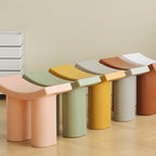 Taburete de Plástico Rectangular Nórdico Moderno — Asiento de Perfil Bajo para la Sala de Estar