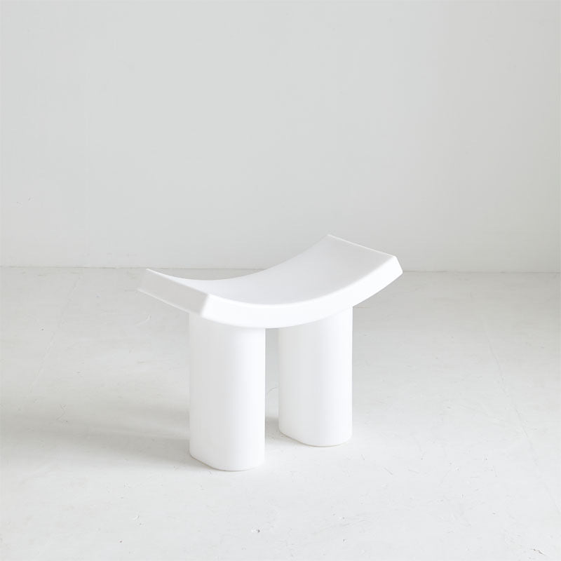 Taburete de Plástico Rectangular Nórdico Moderno — Asiento de Perfil Bajo para la Sala de Estar