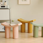 Taburete de Plástico Rectangular Nórdico Moderno — Asiento de Perfil Bajo para la Sala de Estar