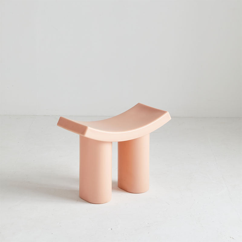 Modern Nordic Rectangular Plastic Stool — Low-Profile Seating for the Living Room