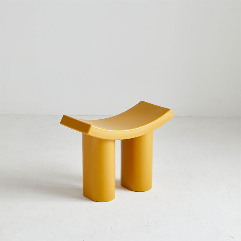 Taburete de Plástico Rectangular Nórdico Moderno — Asiento de Perfil Bajo para la Sala de Estar