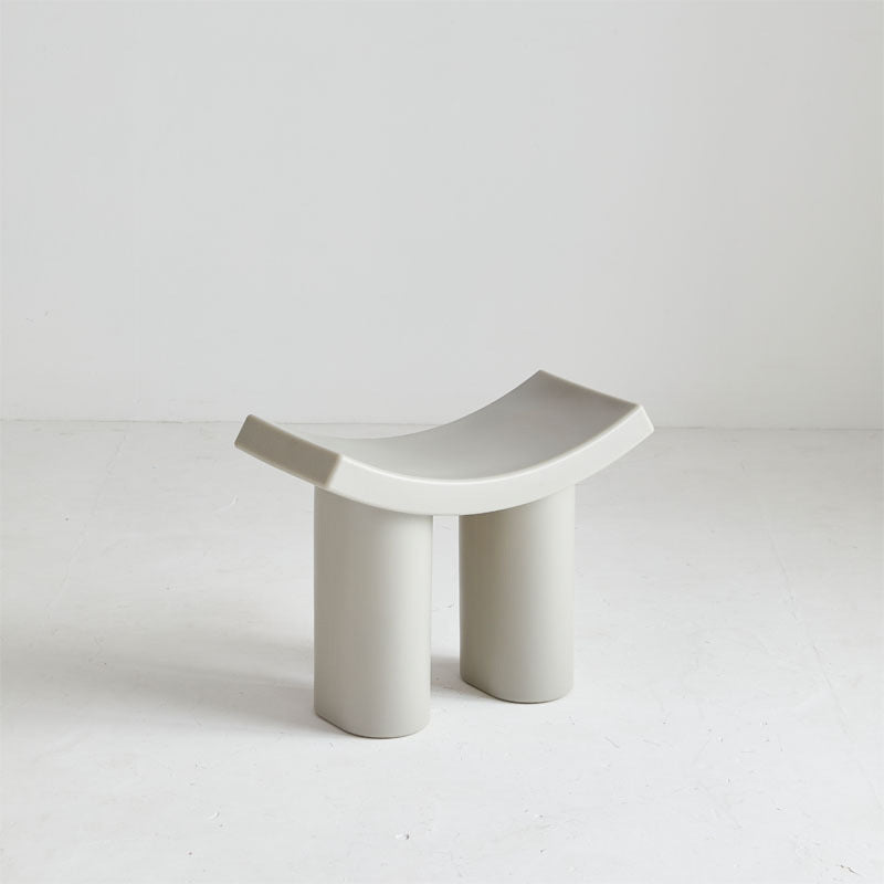 Modern Nordic Rectangular Plastic Stool — Low-Profile Seating for the Living Room