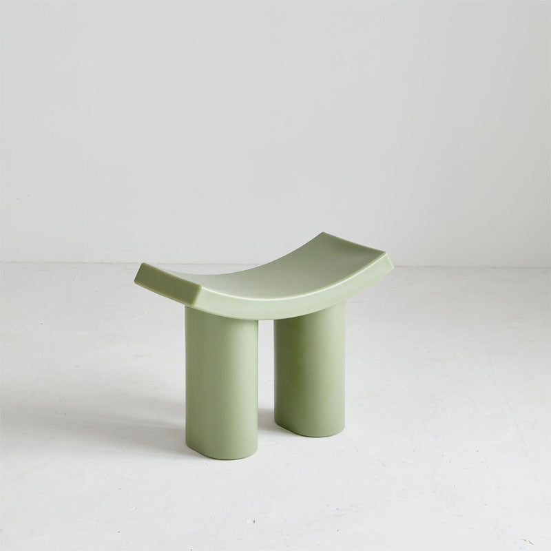 Modern Nordic Rectangular Plastic Stool — Low-Profile Seating for the Living Room