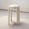 Sleek Modern Minimalist Round PU Leather Stackable Low Stool for Living Room – Space-Saving Seating