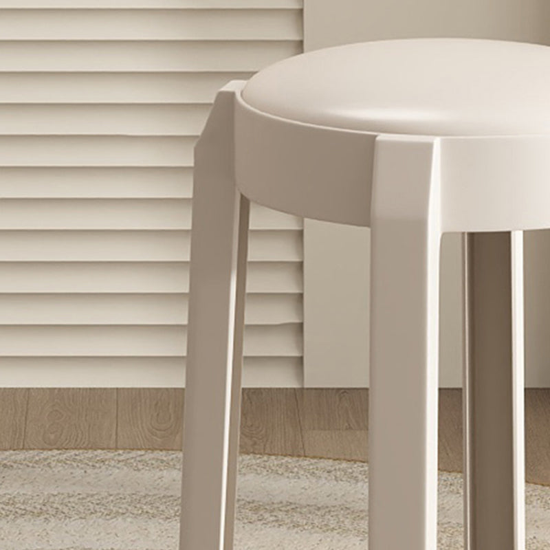 Sleek Modern Minimalist Round PU Leather Stackable Low Stool for Living Room – Space-Saving Seating